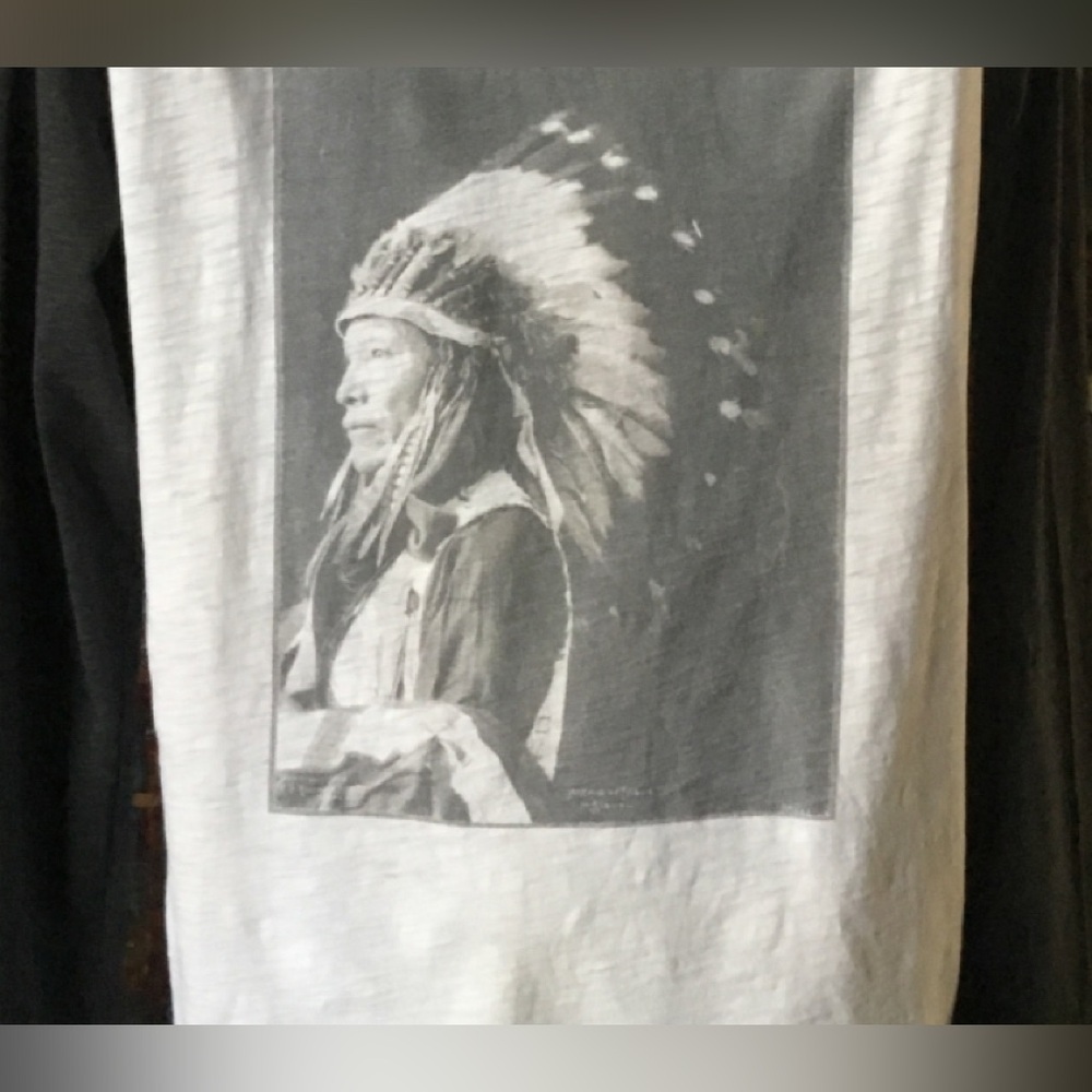 Saks Fifth Ave vintage Native American Indians done in black and white